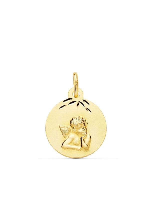 9K MEDALLA ORO AMARILLO REDONDA ANGEL...