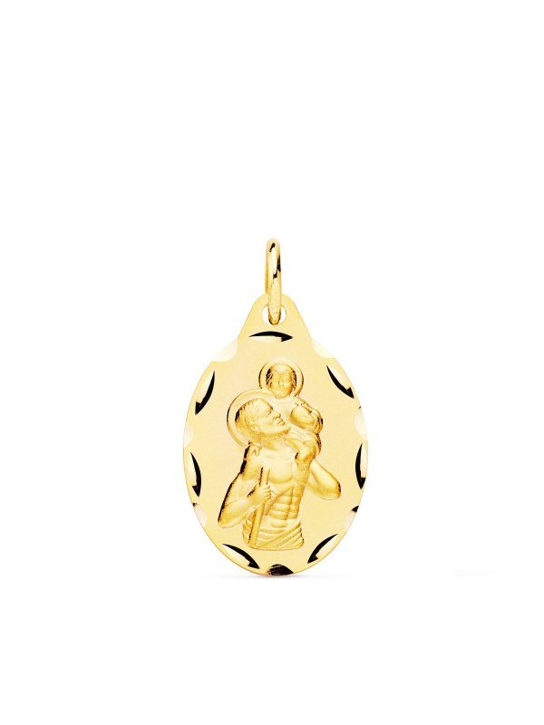 9K MEDALLA ORO AMARILLO SAN CRISTOBAL...