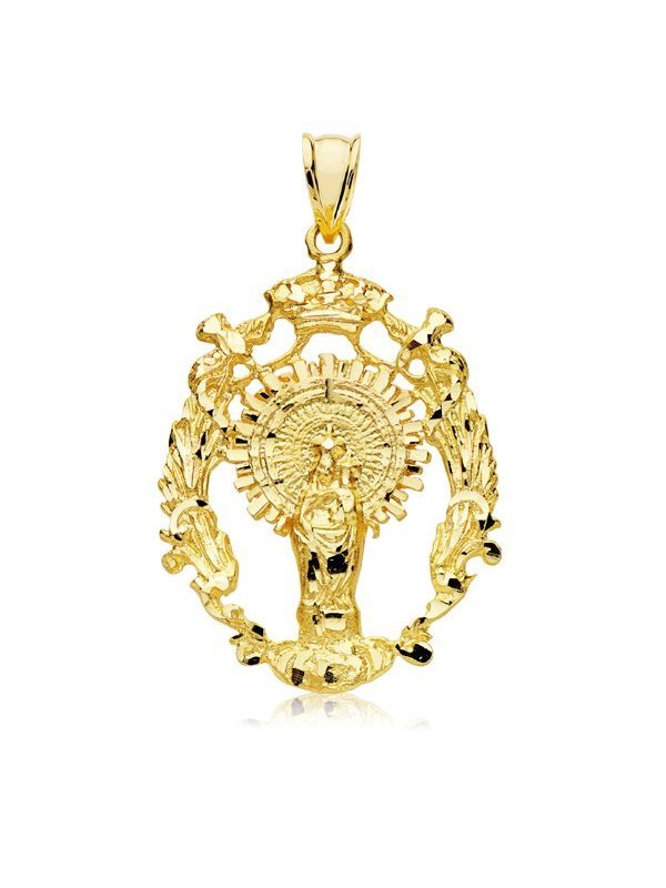 9K ESCUDO VIRGEN DEL PILAR 35X28 MM