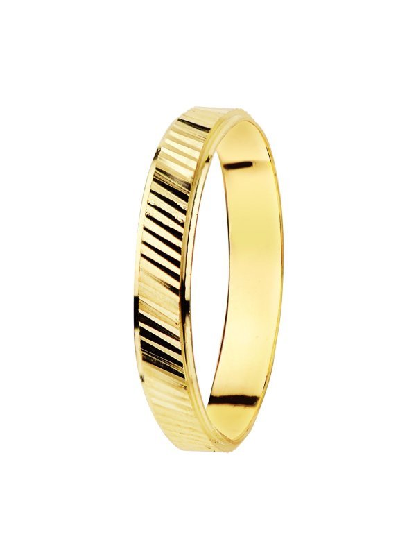 9K ALIANZA ORO AMARILLO 3 MM TALLADA
