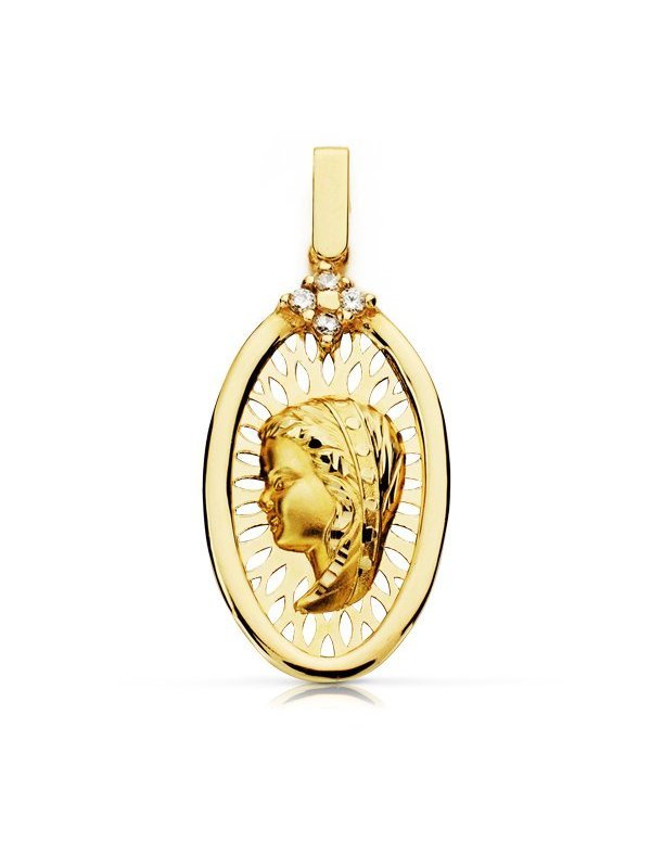 9K MEDALLA VIRGEN NIÑA 27X15 MM