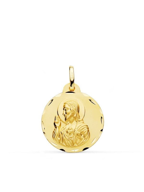 9K MEDALLA CORAZON DE JESUS 9K 20 MM
