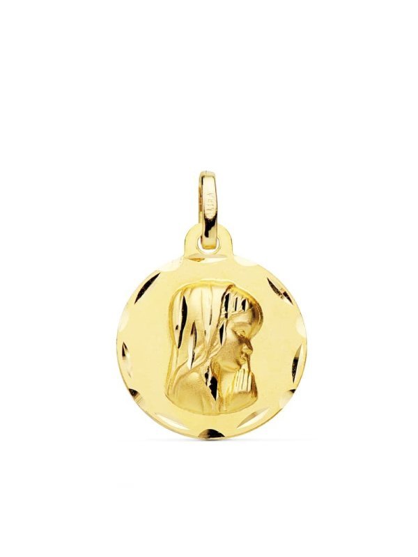 9K MEDALLA VIRGEN NIÑA 16 MM BISEL