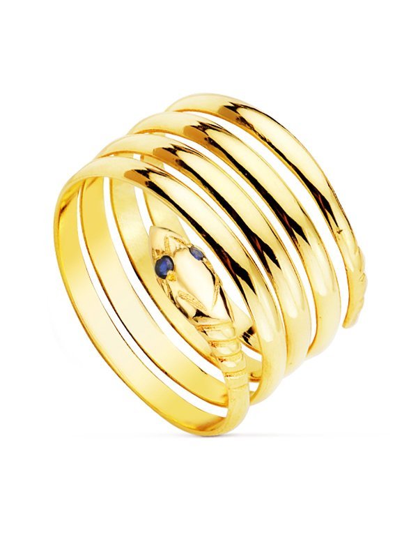 9K SORTIJA ORO AMARILLO SERPIENTE 4...