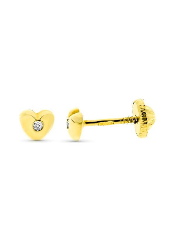 9K PENDIENTE ORO AMARILLO CORAZON...