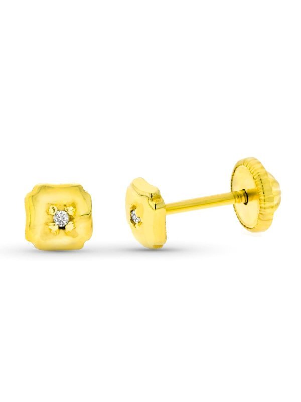 9K PENDIIENTES ORO AMARILLO TREBOL...