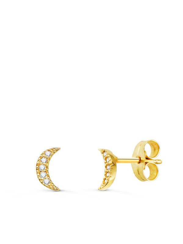 9K PENDIENTES ORO AMARILLO LUNA...