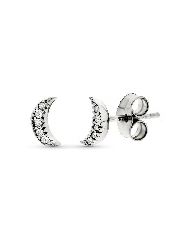 9K PENDIENTES ORO BLANCO LUNA...