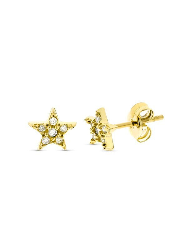 9K PENDIENTE ORO AMARILLO ESTRELLA...
