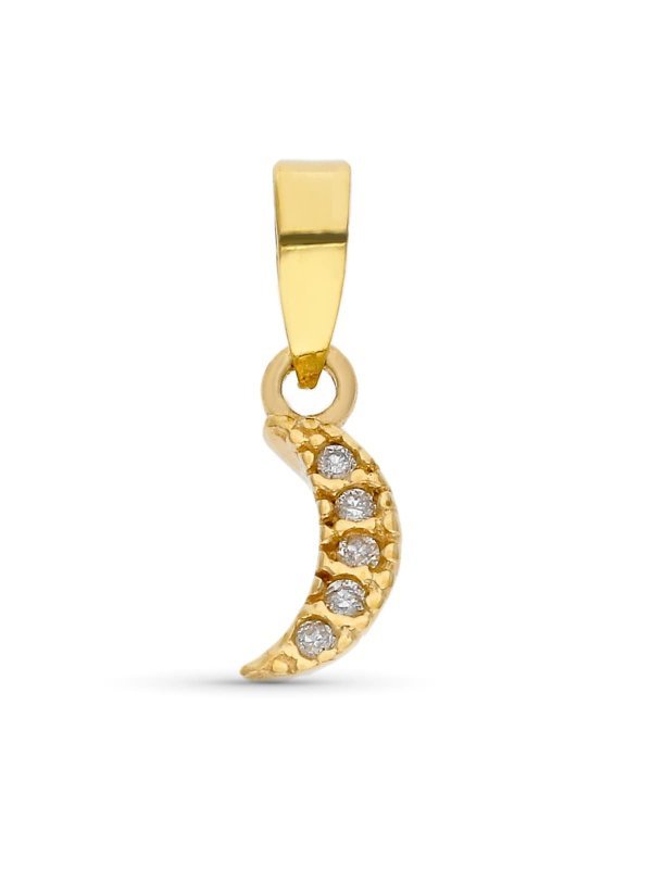 9K COLGANTE ORO BLANCO LUNA DIAMANTES...