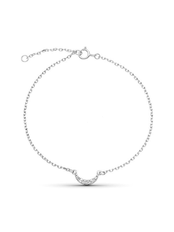 9K PULSERA ORO BLANCO LUNA DIAMANTES...
