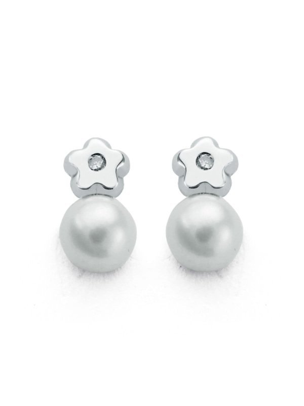 9K PENDIENTES ORO BLANCO DIAMANTES...