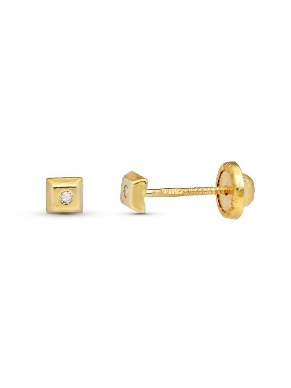9K PENDIENTES ORO AMARILLO DIAMANTES...