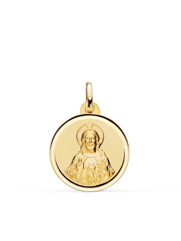 9K MEDALLA CORAZON DE JESUS BISEL 20 MM