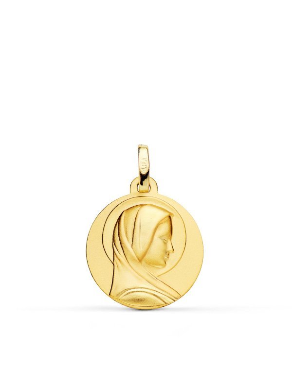 18K MEDALLA VIRGEN FRANCESA 14 MM