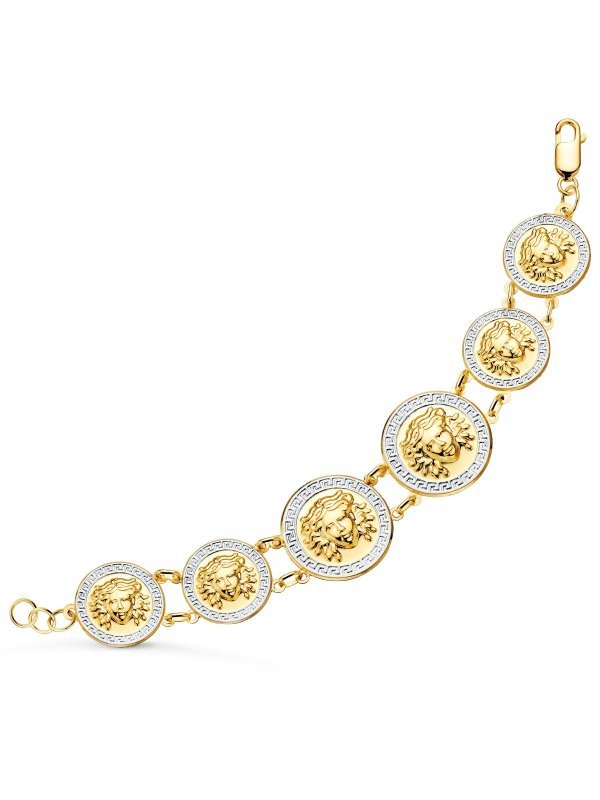 18K PULSERA ORO BICOLOR CON MEDUSAS...
