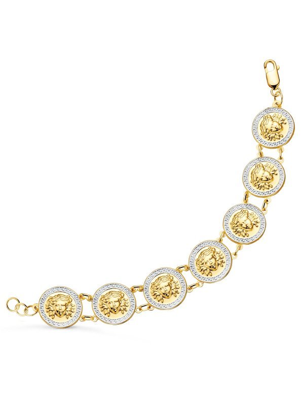 18K PULSERA ORO BICOLOR CON MEDUSAS...