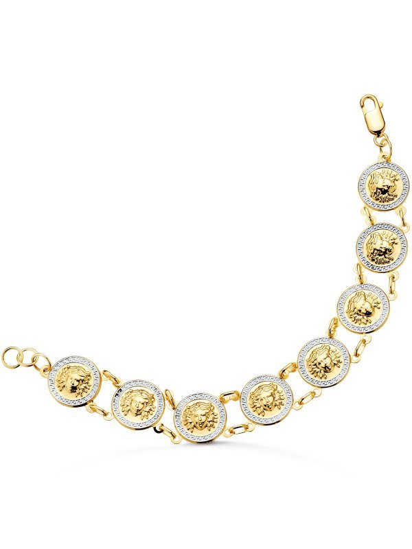 18K PULSERA ORO BICOLOR CON MEDUSAS...