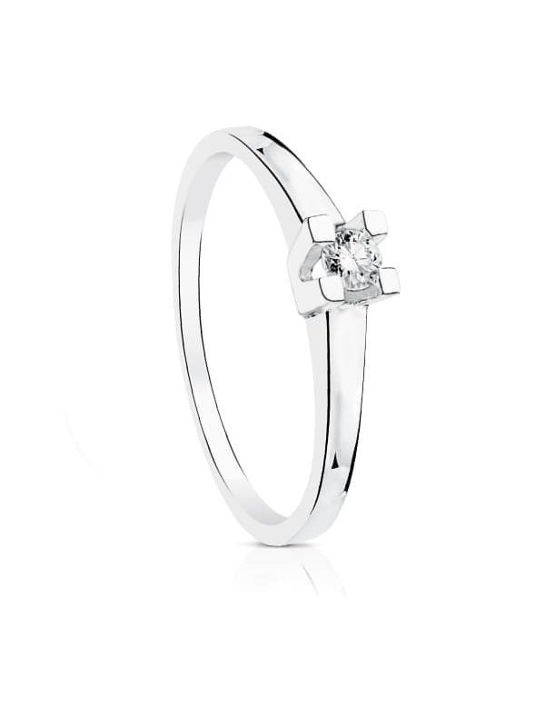 18K SOLITARIO ORO BLANCO DIAMANTE...