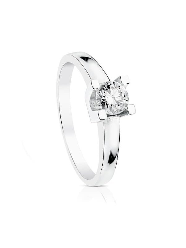 18K SOLITARIO ORO BLANCO DIAMANTE...