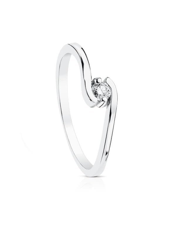 18K SOLITARIO ORO BLANCO DIAMANTE...