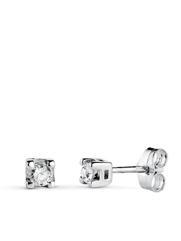 18K PENDIENTES ORO BLANCO CON...