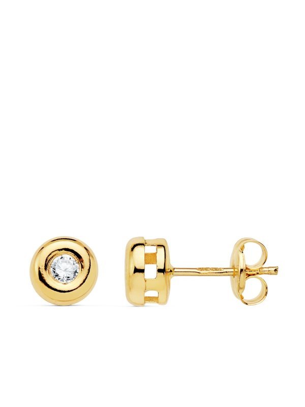18K PENDIENTES ORO AMARILLO CHATON...
