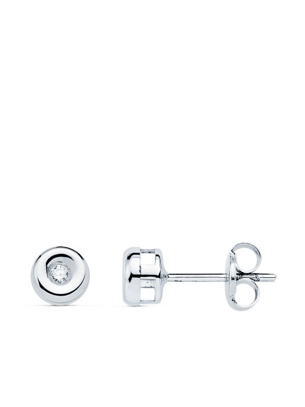 18K PENDIENTES CHATON DIAMANTES 0.030...