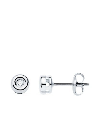 18K PENDIENTES ORO BLANCO...