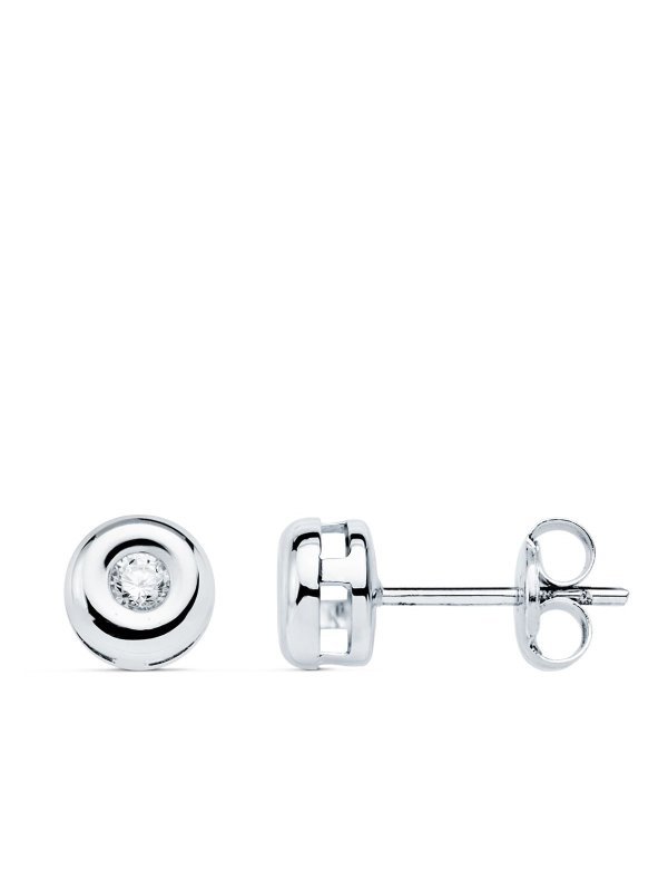 18K PENDIENTES CHATON DIAMANTES 0.100...