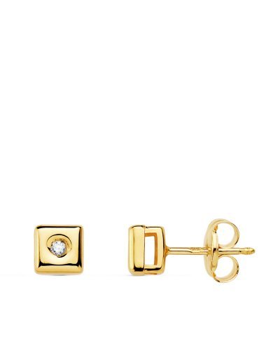 18K PENDIENTES CHATON...