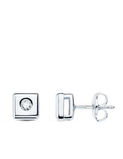 18K PENDIENTES ORO BLANCO...