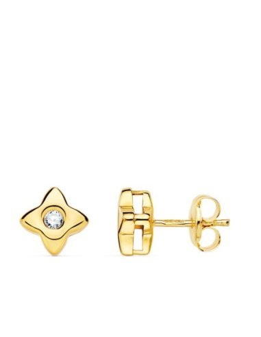 18K PENDIENTES ORO AMARILLO ESTRELLA...