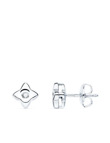 18K PENDIENTES ORO BLANCO ESTRELLA...