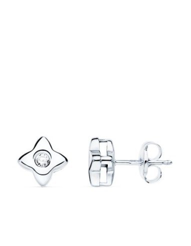18K PENDIENTES ORO BLANCO ESTRELLA...