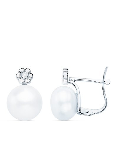 18K PENDIENTES ORO BLANCO...