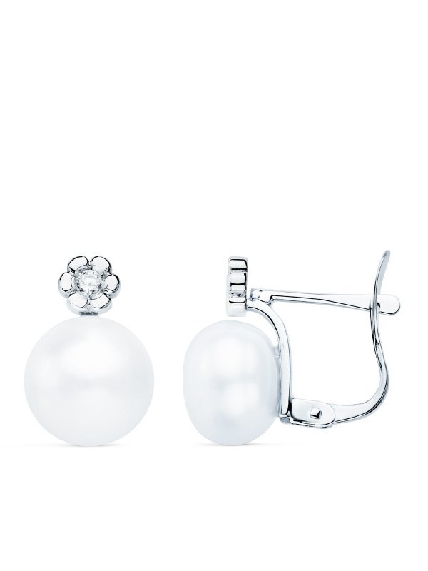 18K PENDIENTES ORO BLANCO DIAMANTES...