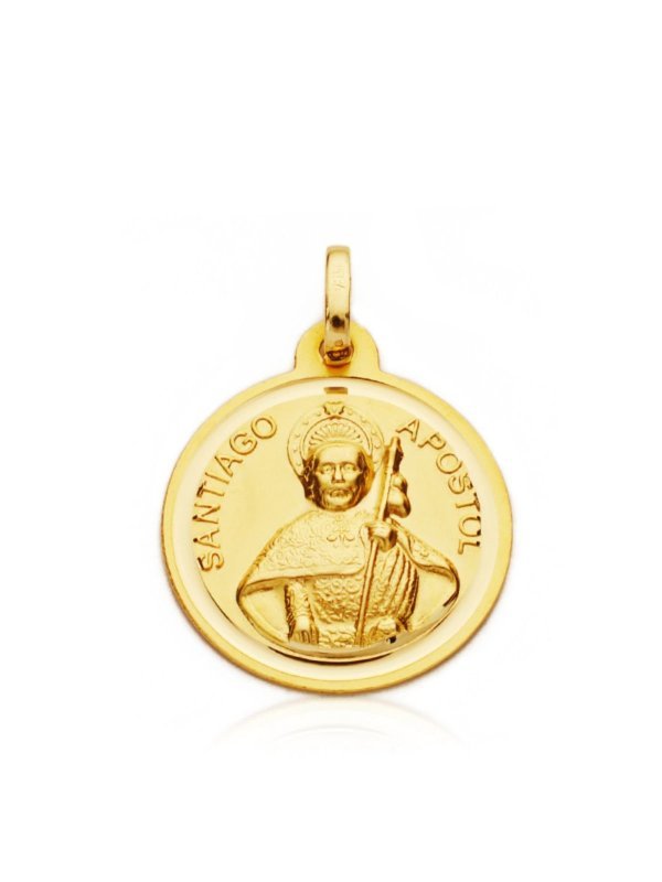 18K MEDALLA SANTIAGO APOSTOL 22 MM BISEL