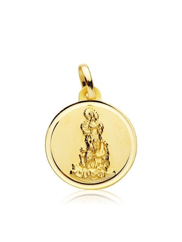 18K MEDALLA VIRGEN DEL SALIENTE 18 MM