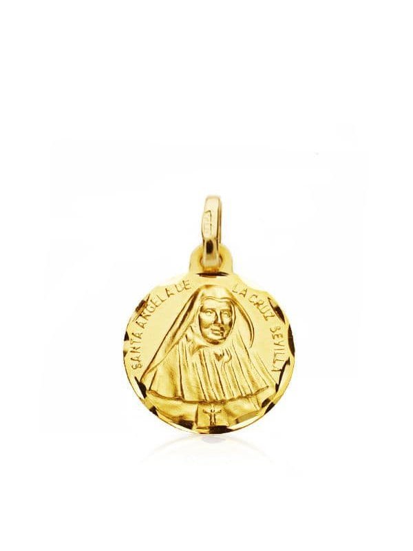 18K MEDALLA DE SANTA ANGELA DE LA...