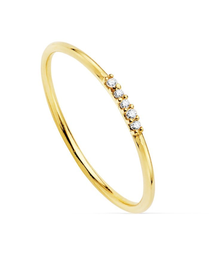 18K SORTIJA ORO AMARILLO 5 DIAMANTES...