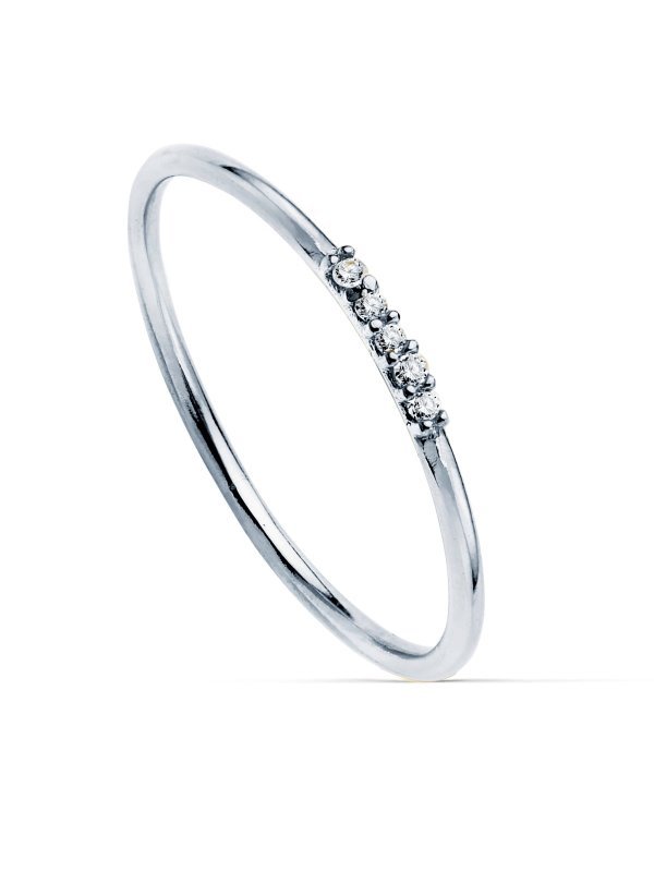 18K SORTIJA ORO BLANCO 5 DIAMANTES...