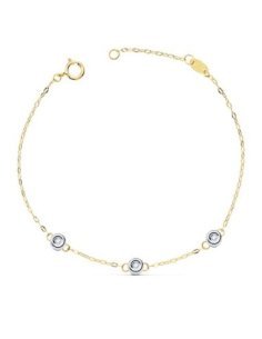 18K PULSERA BICOLOR CADENA...