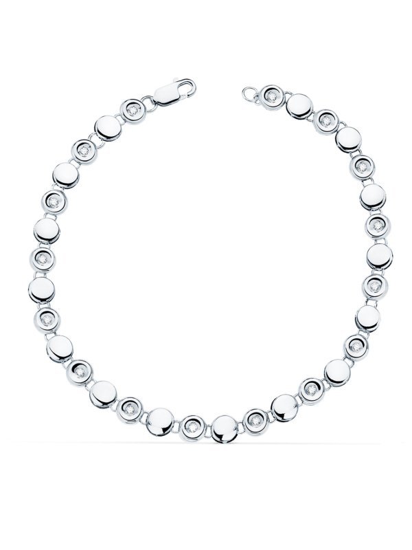 18K PULSERA RIVIERE ORO BLANCO 16...