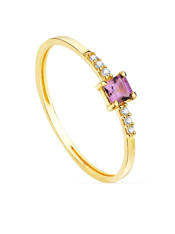 18K SORTIJA ORO AMARILLO 6 DIAMANTES...