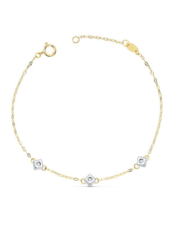 18K PULSERA ORO BICOLOR CHATON DE 3...