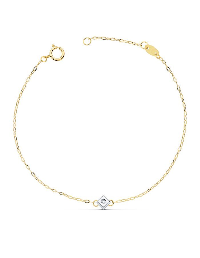 18K PULSERA ORO BICOLOR CHATON DE...