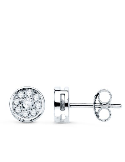 18K PENDIENTES ORO BLANCO...