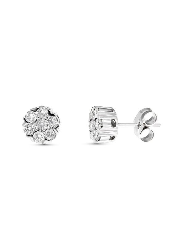 18K PENDIENTES ORO BLANCO CON...