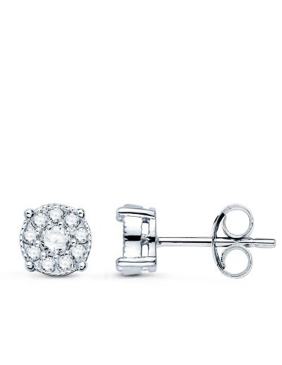 18K PENDIENTES ORO BLANCO...